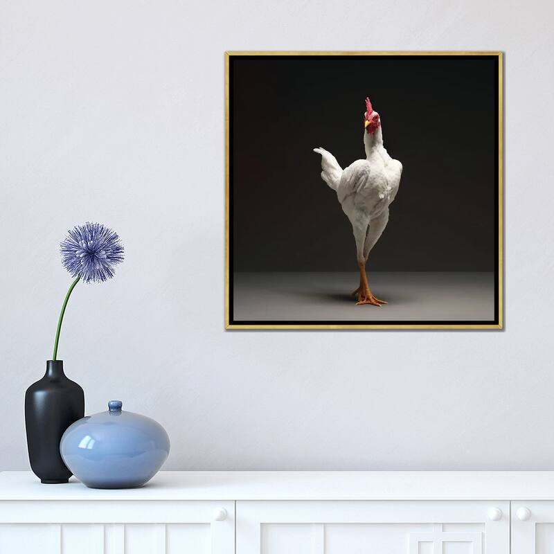 iCanvas "Modern English Game Fowl" by CHICken Framed Canvas Print Bed